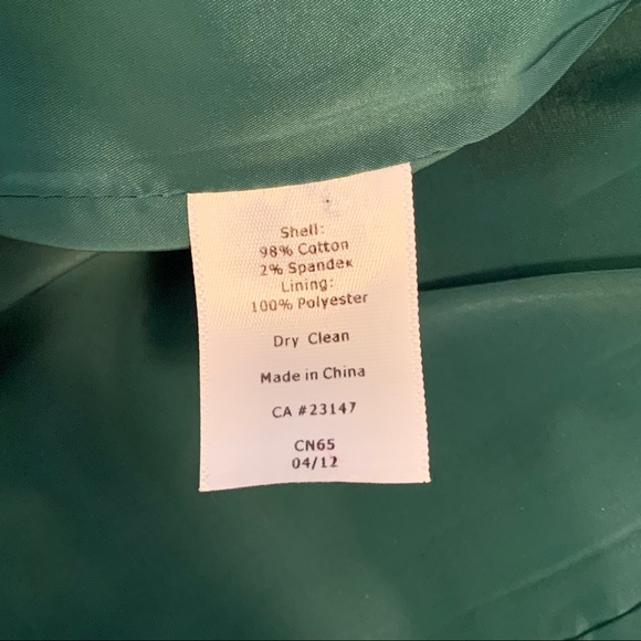 Talbots Corduroy Equestrian Blazer Kelly Green Bridle Bit Gold Accents - Picture 8 of 8